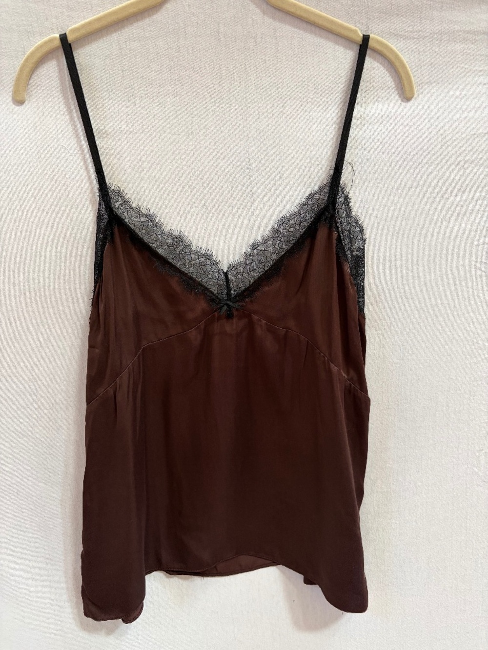 Brown satin tank